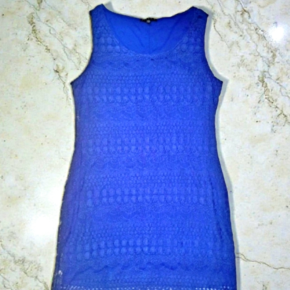Tiana B Blue Lace Sheath Dress XXL Royal Blue